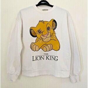Stradivarius Disney The Lion King Size‎ S White Long Sleeve Sweatshirt graphics